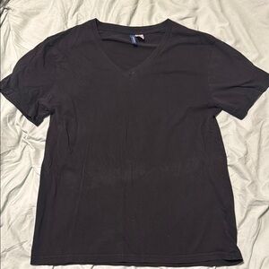 Divided Black V-Neck Short Sleeve Tee